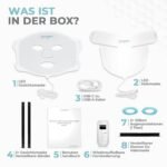 LED Lichttherapie Gesichts- & Halsmaske - Gesichtspflegegerät - 7 Farben Rot & Blau - Verjüngung, Anti-Aging-Produkt gegen Falten