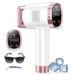 21J IPL Geräte Haarentfernung mit 8℃ Eiskühlsystem, Laser Haarentfernung 9 Stufen & 600 NM Rotlicht, LCD-Touchscreen IPL Haarentfernungsgerät für Frauen Männer, Gesicht Arm Bikinizone Körper, Gold