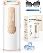 Haarlosy IPL Geräte Haarentfernung Laser mit Kühlfunktion, Schmerzfreie Haarentfernungsgerät mit HR/SC/RA Erweiterte Funktionen,999,900 Lichtimpulse und 9 Energiestufen für Körper, Gesicht, Bikini