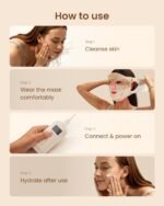 RENPHO LED-Rotlicht-Gesichtsmaske, Ein großartiges Valentinstagsgeschenke, Led Maske Gesicht Mit 324 LED-Lampen für eine umfassende Abdeckung des Gesichts, Drei Beleuchtungsmodi und kabelloses Design