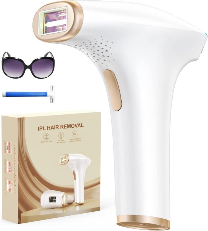 Haarlosy IPL Geräte Haarentfernung Laser - Schmerzfreie Haarentfernungsgerät mit 3 Erweiterte Funktionen HR/SC/RA, 9 Stufen, 999,900 Blitzen zu Hause für Frauen, Männer, Achseln, Bikini, Beine, Körper
