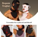MEGELIN Led Rotlichttherapie Gesicht & Hals Maske, 7 Farben Led Lichttherapie Gesichtsmaske, Infrarot-Rotlicht-Therapie-Maske