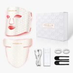 MEGELIN Led Rotlichttherapie Gesicht & Hals Maske, 7 Farben Led Lichttherapie Gesichtsmaske, Infrarot-Rotlicht-Therapie-Maske