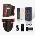 MEGELIN Led Rotlichttherapie Gesicht & Hals Maske, 7 Farben Led Lichttherapie Gesichtsmaske, Infrarot-Rotlicht-Therapie-Maske