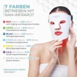 7-Farben-LED-Gesichtsmaske mit Nahinfrarot - Blaue, rote Lichttherapie für das Gesicht - 456 LEDs - Hautpflegegerät gegen Falten, Anti-Aging