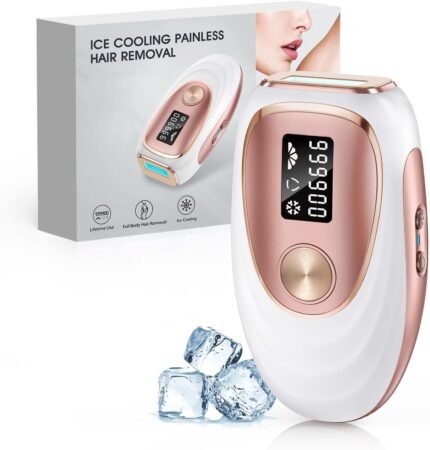 Haarlosy IPL Geräte Haarentfernung mit Kühlfunktion, 999,900 Lichtimpulse, 5 Energiestufen Schmerzfreie IPL Haarentfernung Laser Hair Removal für Frauen, Männer, Intimbereich, Körper und Beine - Rose