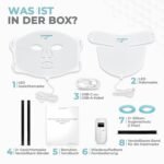 LED-Gesichts- und Nackenmaske mit Nahinfrarot - Blaue, rote Lichttherapie für das Gesicht - 228 LEDs - Hautpflegegerät gegen Falten, Anti-Aging