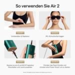 Ulike Air 2 IPL Geräte Haarentfernung für Damen und Herren mit Eiskühltechnik, nahezu schmerzfreie Ergebnisse, Sichere Alternative zur Laser Haarenentfernung, für Körper und Gesicht