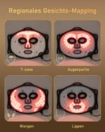 LED Maske Gesicht, Rotlicht Maske Gesicht Fünf Modi, Fernbedienung, 4000 mAh, Aufbewahrungstasche, Kopfband, Augenpolster, für Büro und Zuhause, Geschenk für Mutter, Mädchen (schwarz)