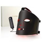 LED Maske Gesicht, Rotlicht Maske Gesicht, Vier Modi, drei Ebenen, Blaues Licht, Aufbewahrungstasche, Kopfband, Augenpolster, für Büro und Zuhause, Geschenk für Mutter, Mädchen (weiß)