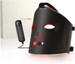 LED Maske Gesicht, Rotlicht Maske Gesicht Fünf Modi, Fernbedienung, 4000 mAh, Aufbewahrungstasche, Kopfband, Augenpolster, für Büro und Zuhause, Geschenk für Mutter, Mädchen (schwarz)