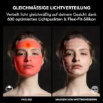 FAQ 202 Kabellose LED-Gesichtsmaske mit Reiseetui – Anti-Aging-Hautpflege mit 8 Lichteinstellungen – 600 Lichtpunkte zur Pickel-Behandlung & Gesichtspflege – Leicht, robust und reisefreundlich im Set