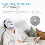 7-Farben-LED-Gesichtsmaske mit Nahinfrarot - Blaue, rote Lichttherapie für das Gesicht - 456 LEDs - Hautpflegegerät gegen Falten, Anti-Aging